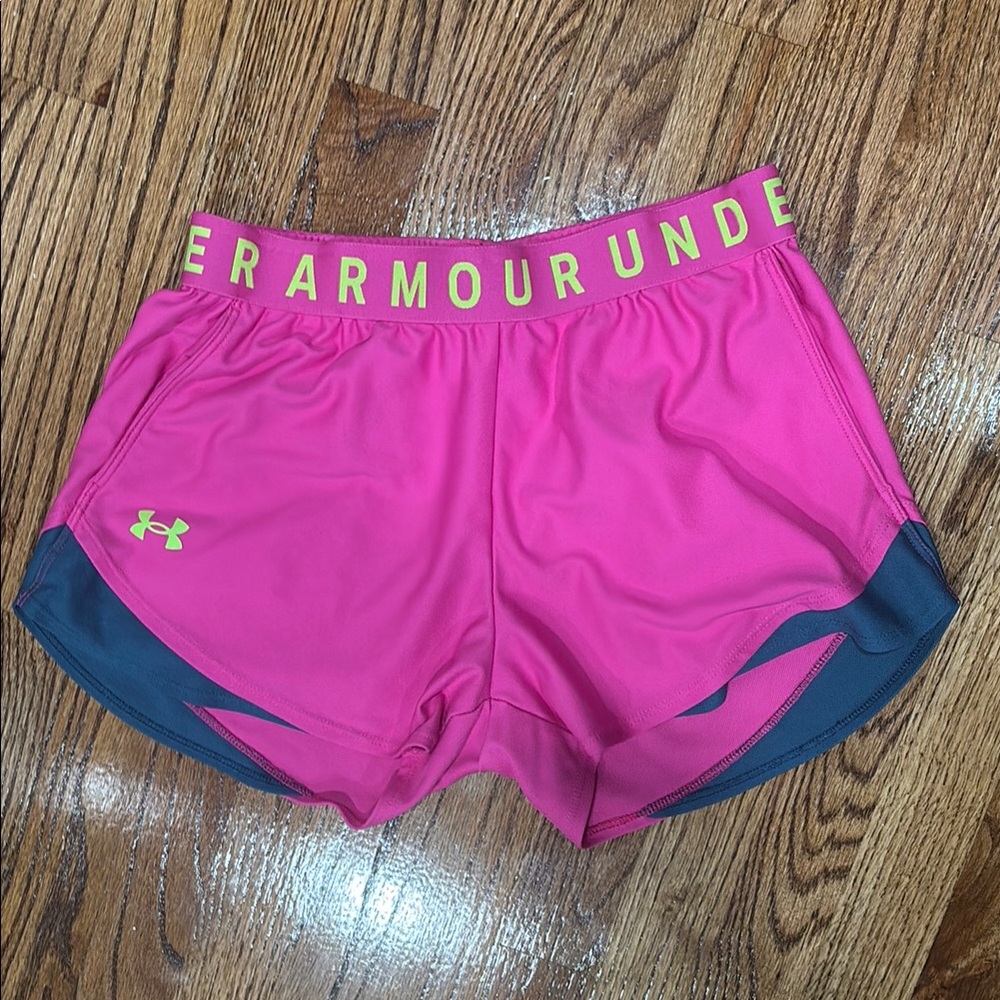 Under Armour Pink and Black Athletic Shorts
